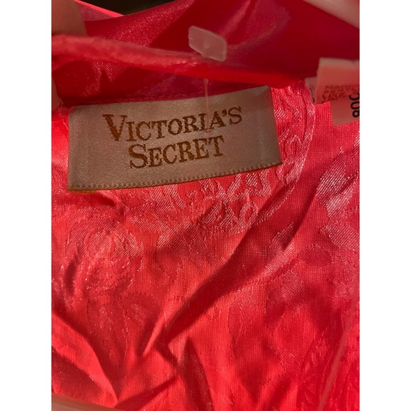 NWT gold label Victoria Secret pink/coral color satin full length robe SZ small - Picture 6 of 8